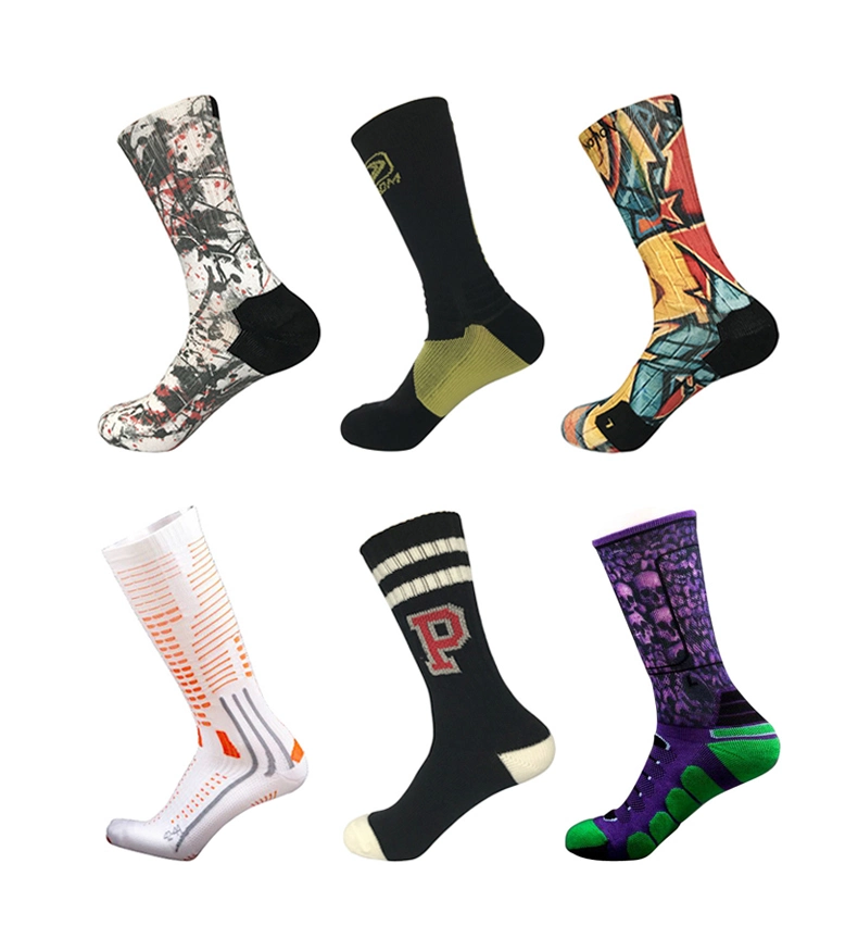 Fashion Design 100 Cotton 3D Print Function Sock Sport Sock for Adult